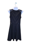 Black Fit & Flare Dress with Lace Details – Size S