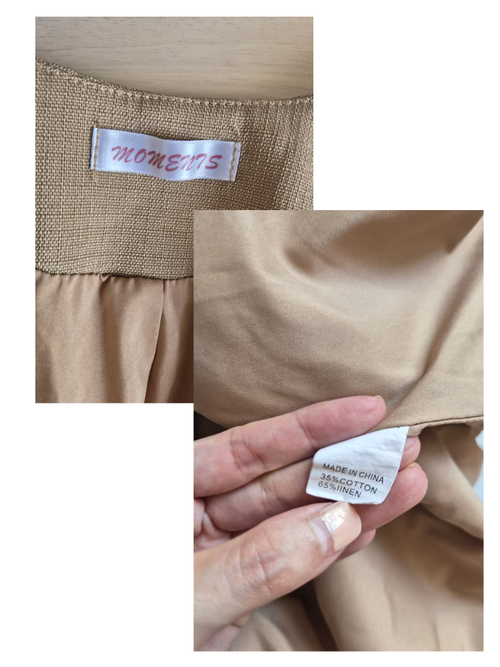 Moments Beige Linen Blend Cropped Jacket – Size M