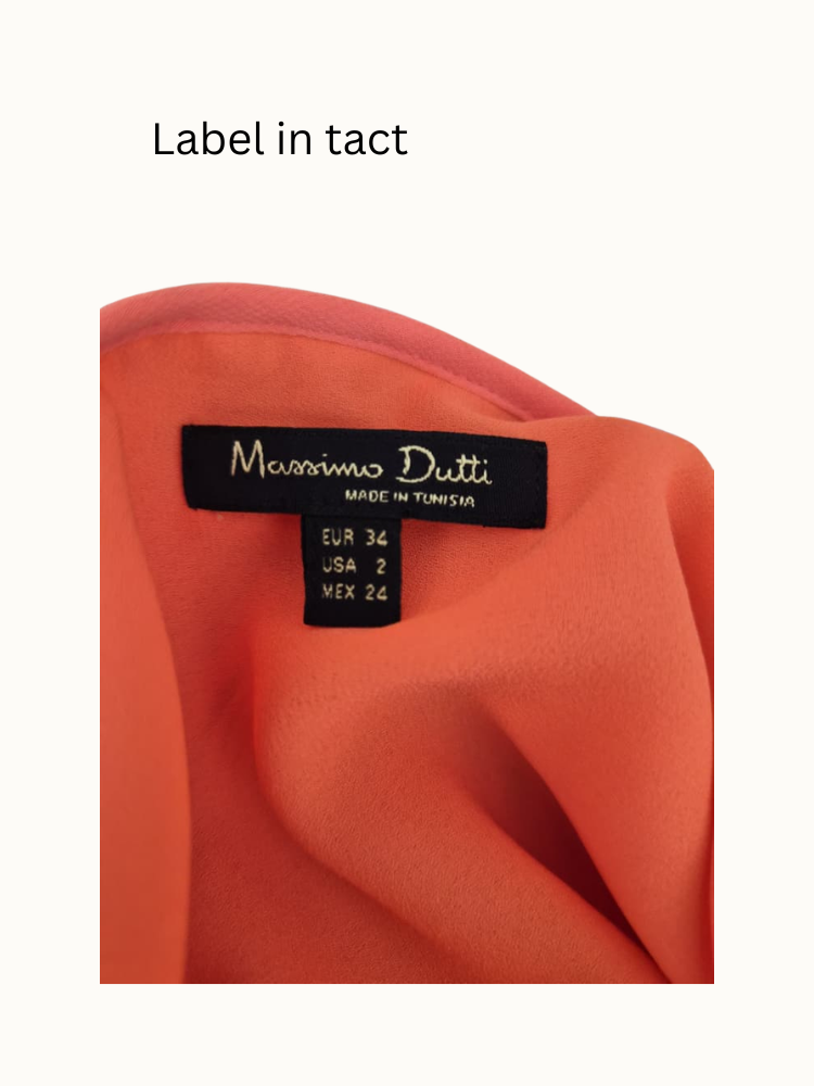 Massimo Dutti Coral Pleated Maxi Dress – Size EU 34 (XS) Title 03