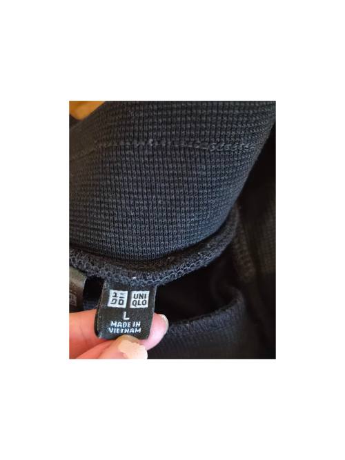 Uniqlo Black Wide-Leg Knit Pants – Size L