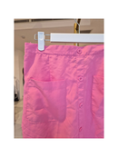 VONDA Pink Button-Front Midi Skirt with Pockets
