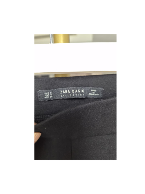 Zara Basic Black Zip Detail Leggings – Size S
