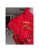 Traditional Red Peacock Cheongsam Dress