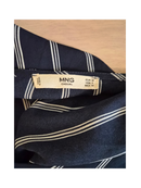 MNG Casual Navy Stripe Button-Front Blouse – Size M