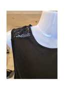 Black Fit & Flare Dress with Lace Details – Size S