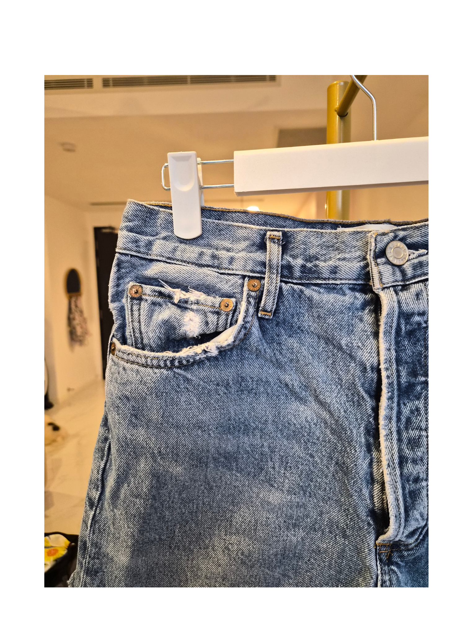 AGOLDE Distressed Denim Shorts