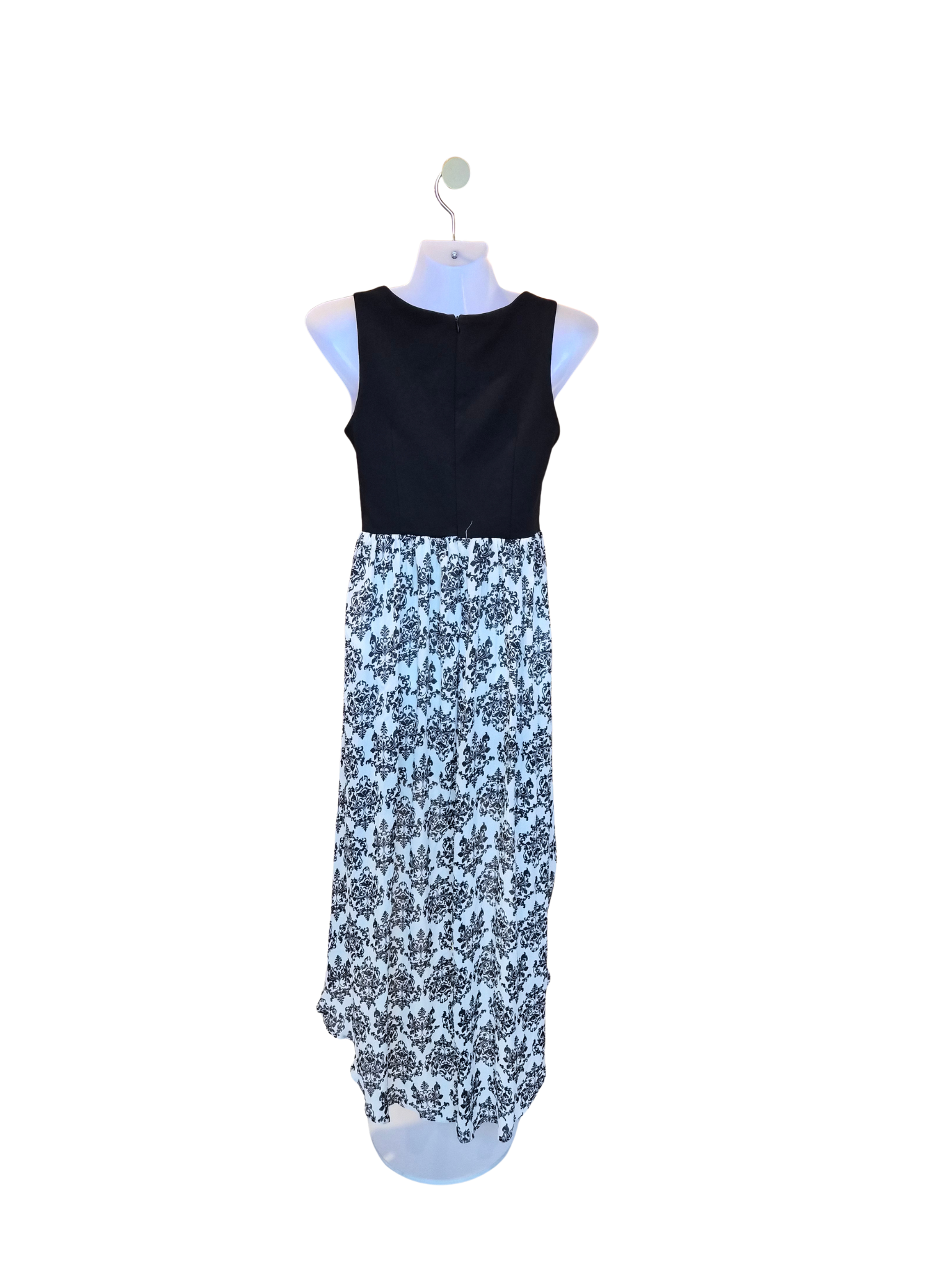 Kitschen Black & White Damask High-Low Dress