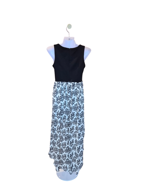Kitschen Black & White Damask High-Low Dress