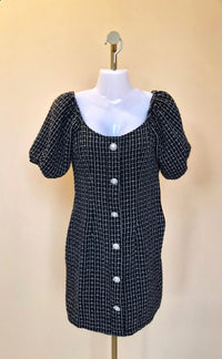 Pomelo Black Tweed Mini Dress – Size XS