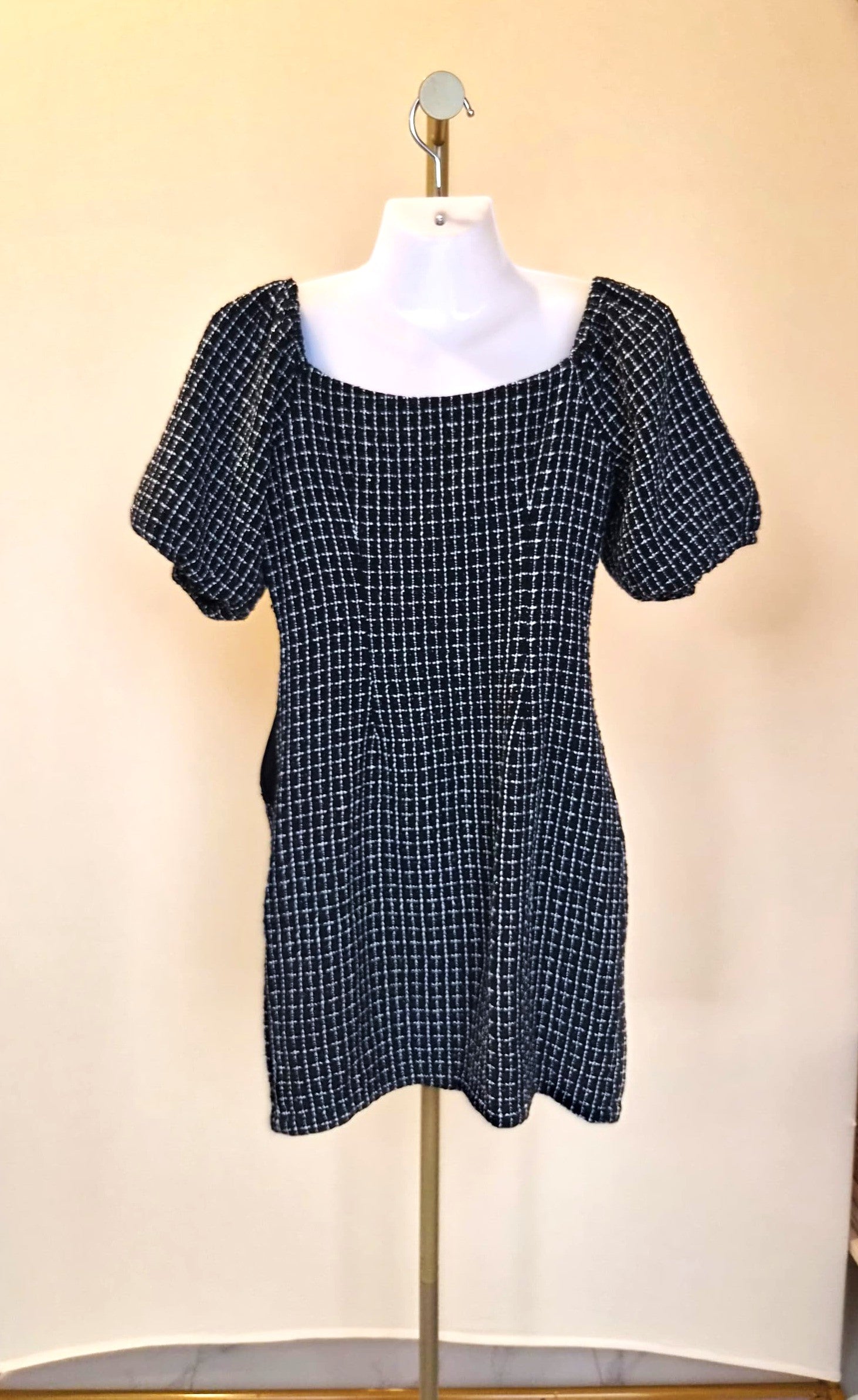 Pomelo Black Tweed Mini Dress – Size XS