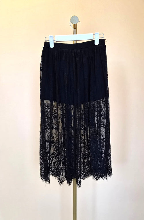Forever 21 Black Lace Midi Skirt – Size XS