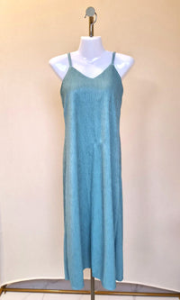 Textured Aqua Slip Maxi Dress (Size S)
