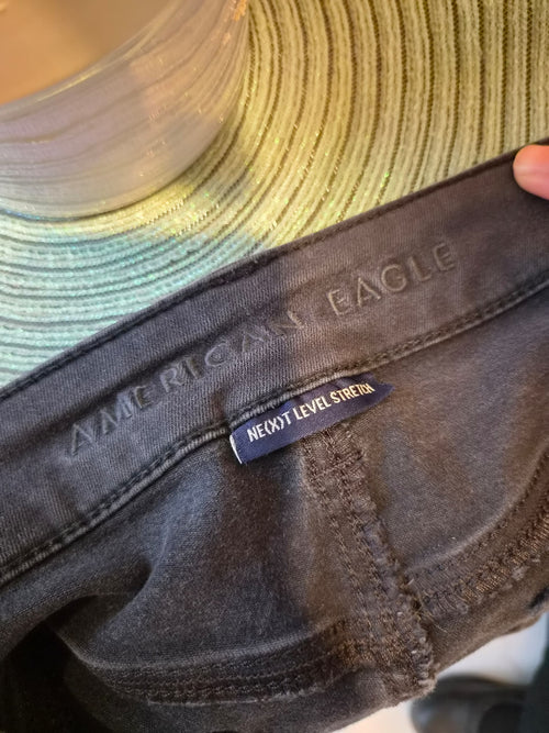 American Eagle Next Level Stretch Black Denim Shorts
