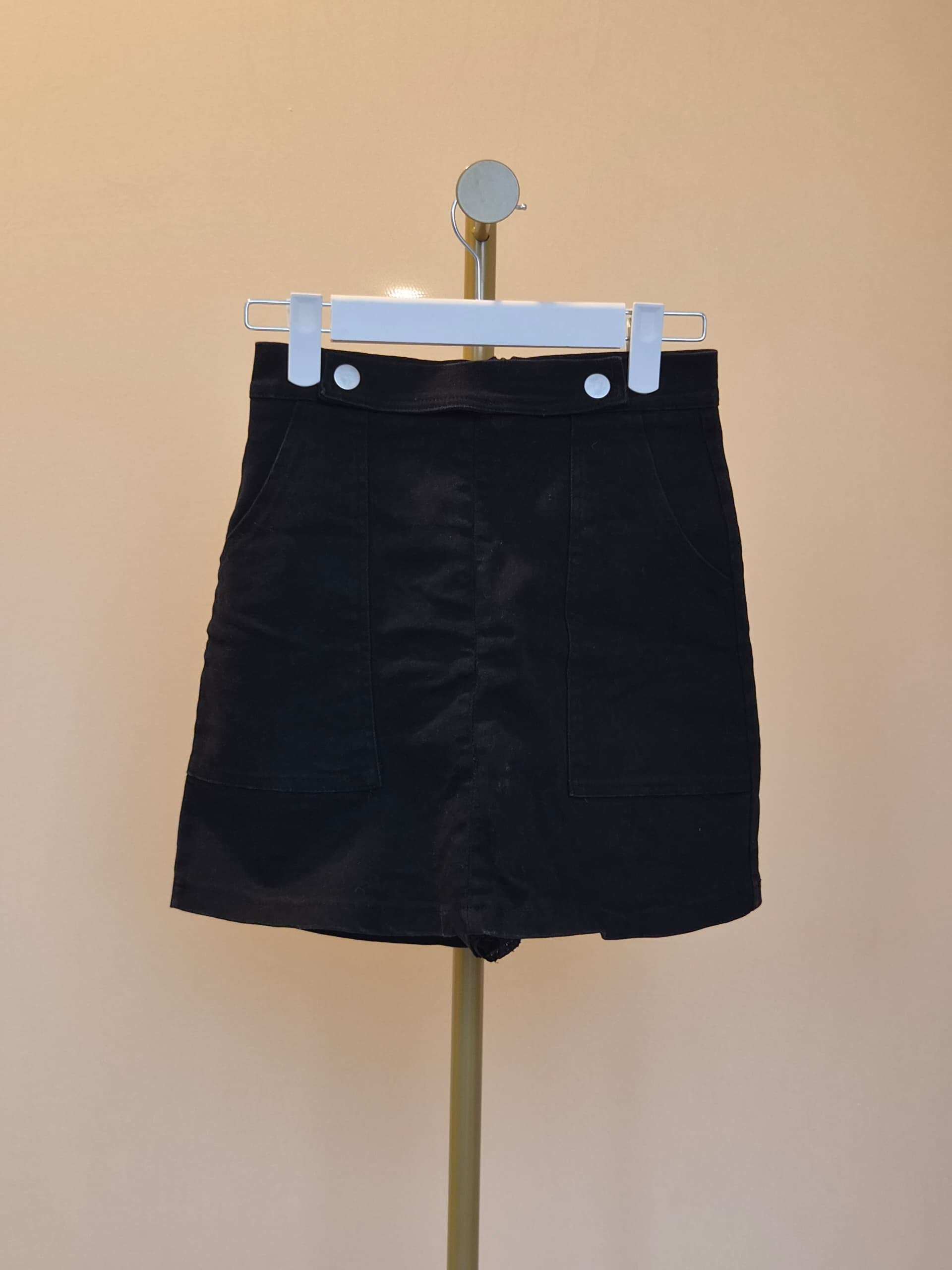 Black Utility Mini Skirt- Size S