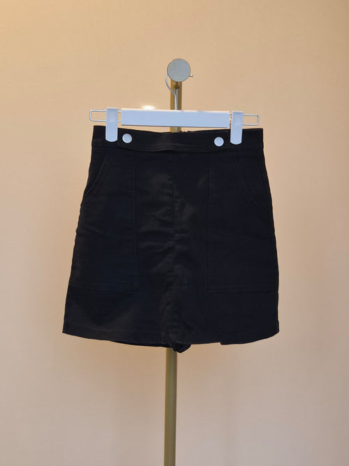 Black Utility Mini Skirt- Size S