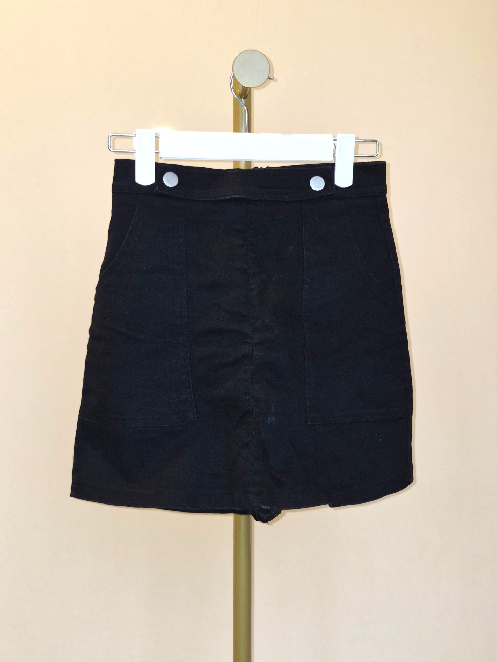 Black Utility Mini Skirt- Size S