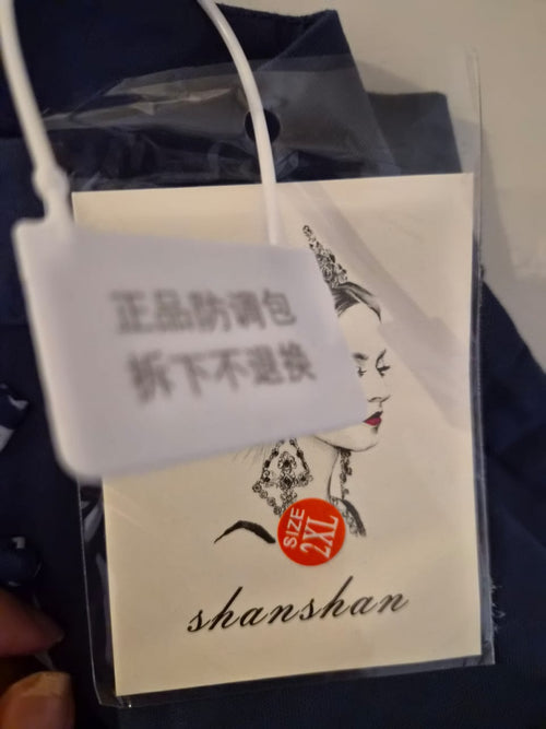 Shanshan Blue Floral Wrap Skirt – Size 2XL (Brand New)